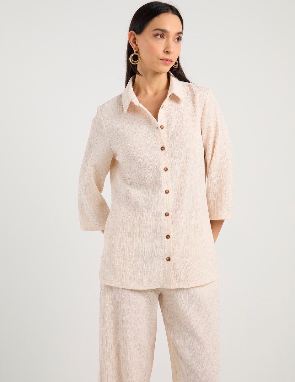 Blusa camisera Lieb manga 3/4 para mujer