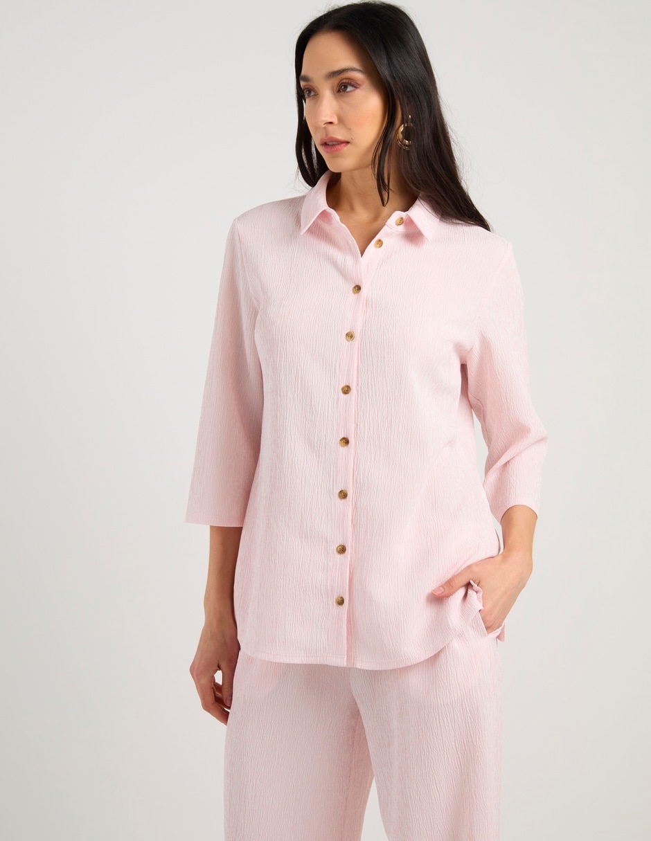 Blusa camisera manga 3/4 para mujer 2