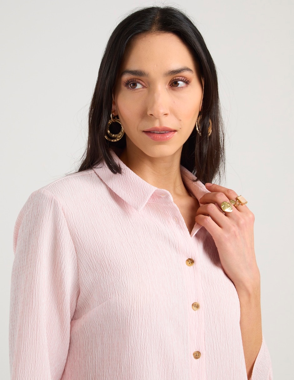 Blusa camisera manga 3/4 para mujer 4