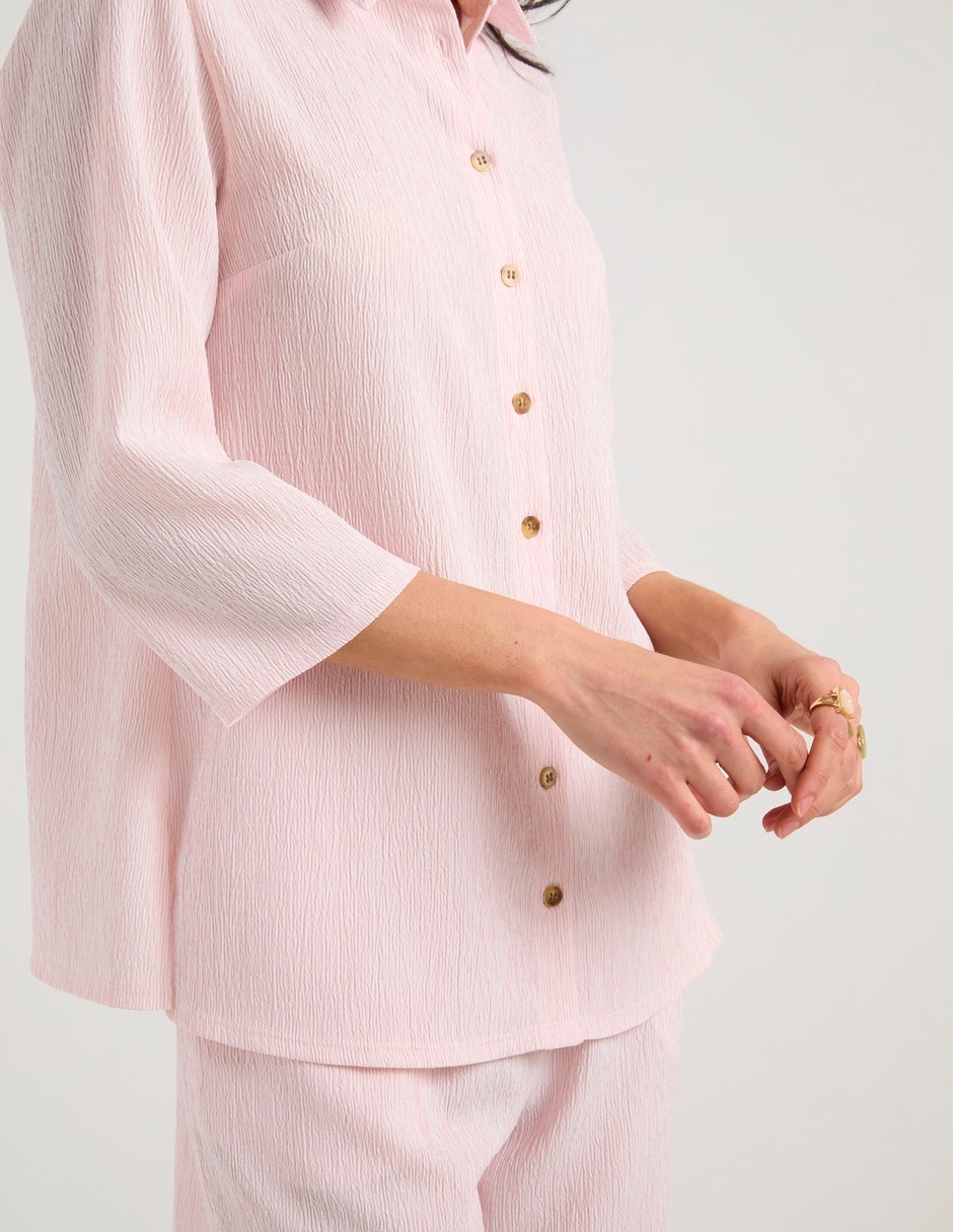Blusa camisera manga 3/4 para mujer 5