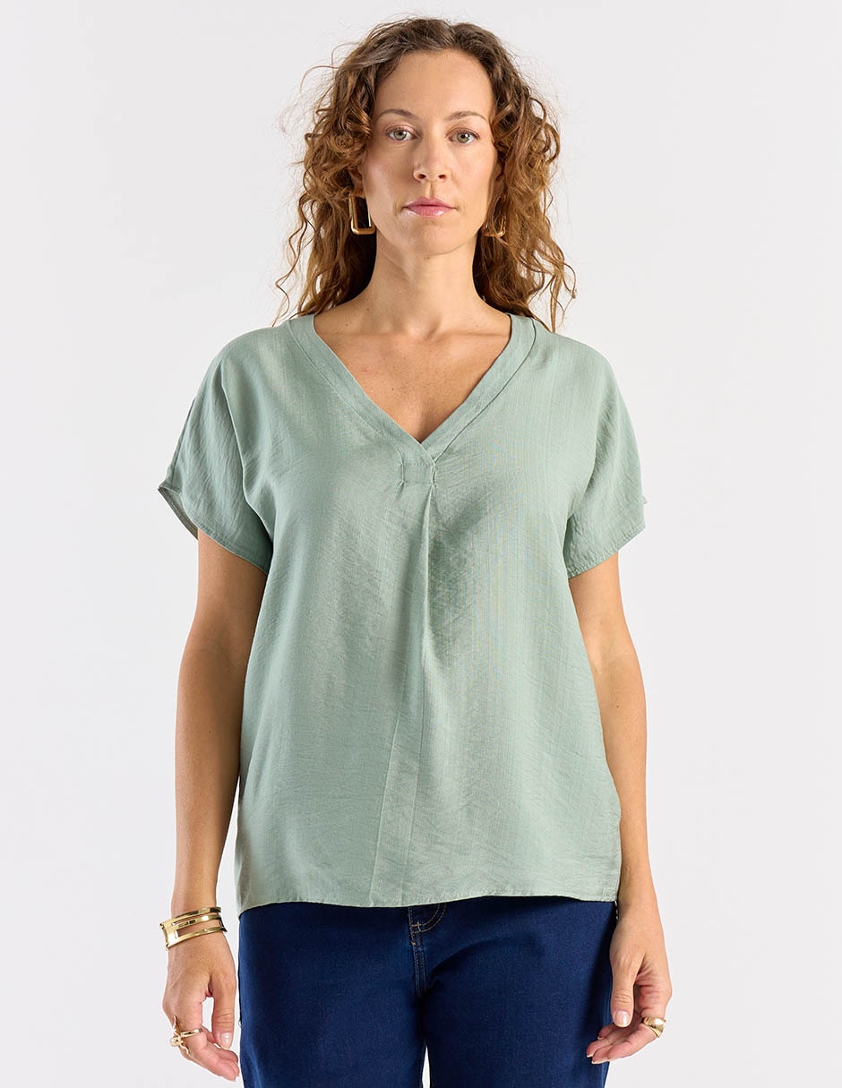 Blusa manga corta para mujer