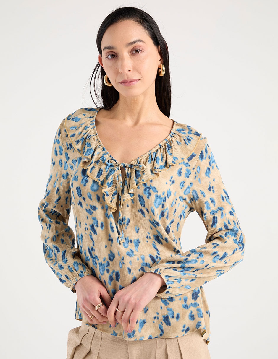 Blusa manga larga para mujer