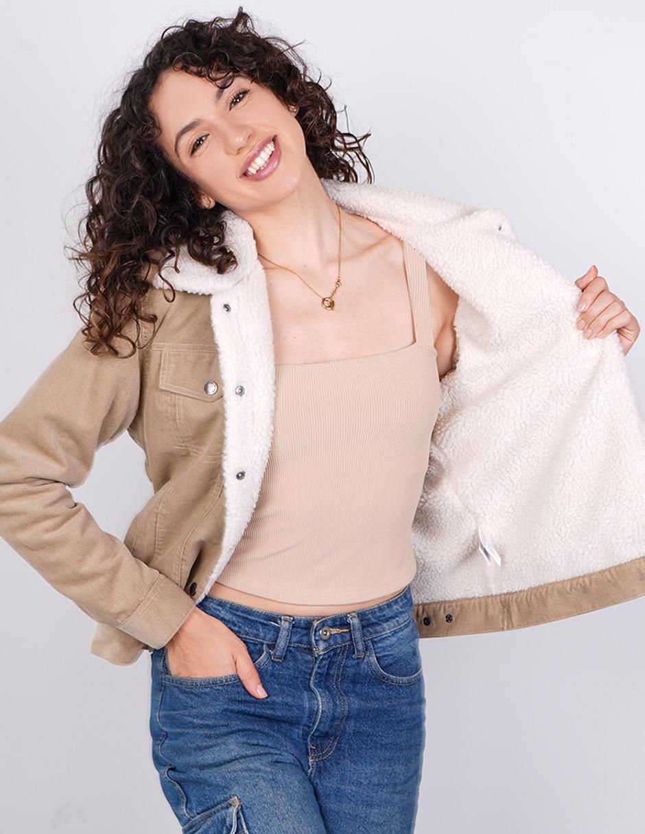 "chamarra" casual greenlander no impermeable "de" pana "para mujer"