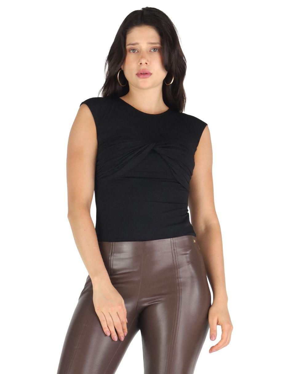 Top cuello redondo