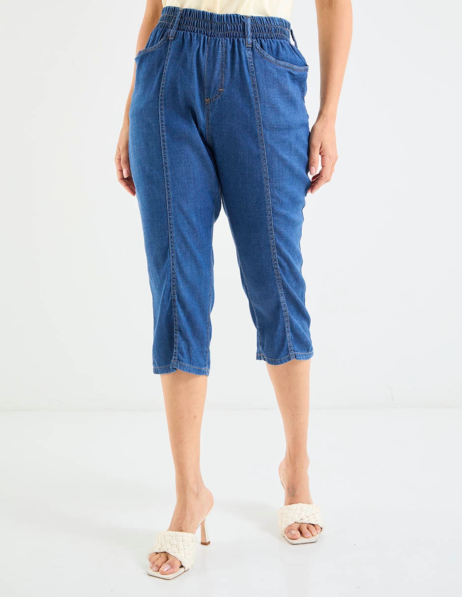 Pantalón capri slim para mujer