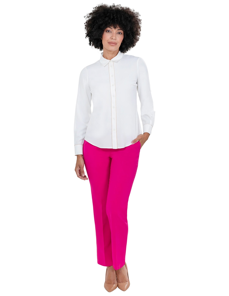 Blusa camisera manga larga para mujer 2