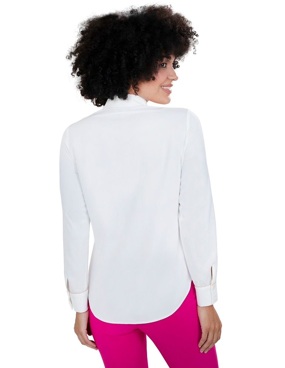 Blusa camisera manga larga para mujer 3