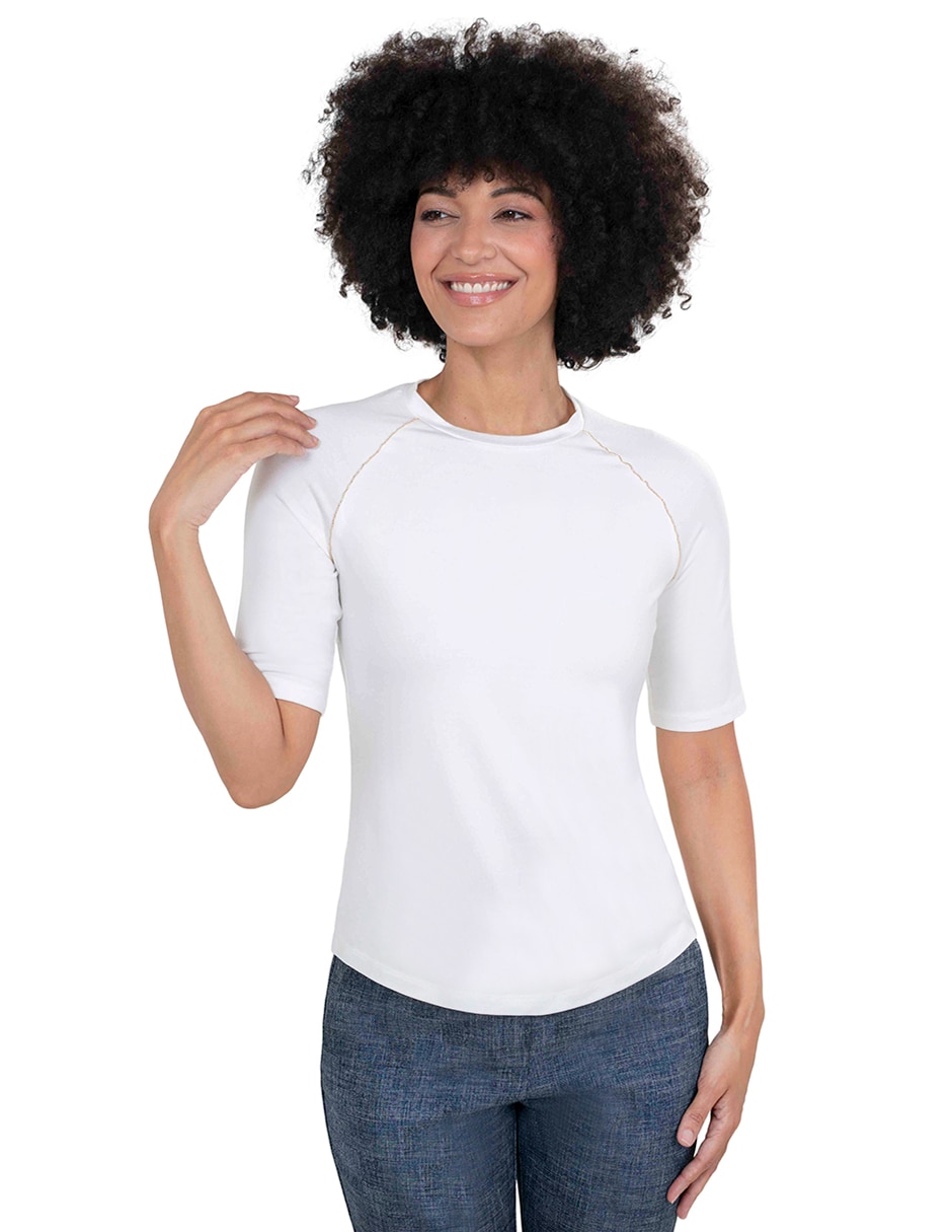 Blusa manga corta para mujer