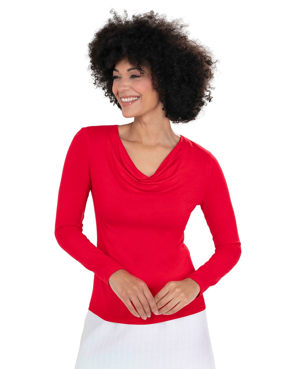 Blusa manga larga para mujer