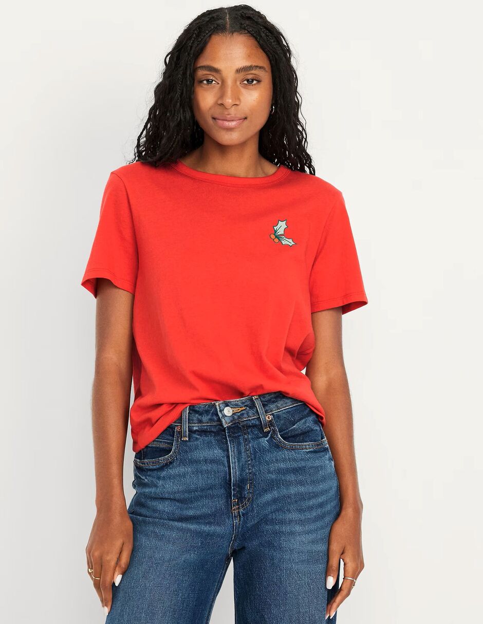 Playera manga corta cuello redondo para mujer