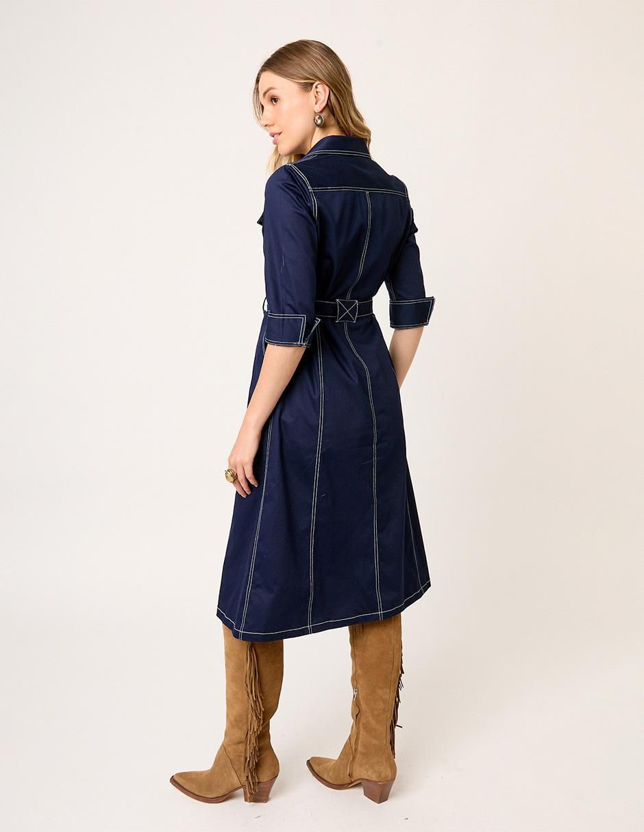 Vestido midi casual Visir para mujer 9