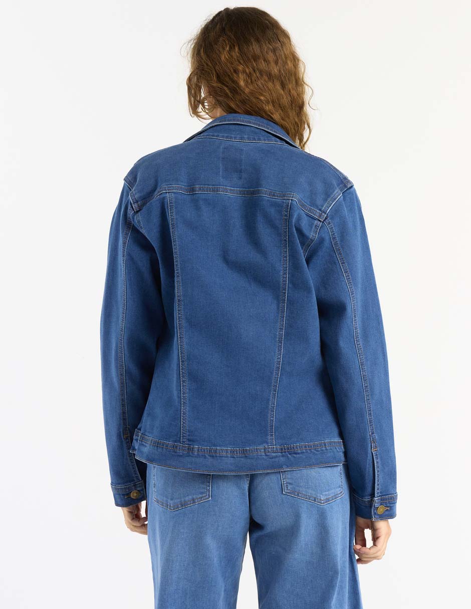 Chamarra casual de mezclilla para mujer 2