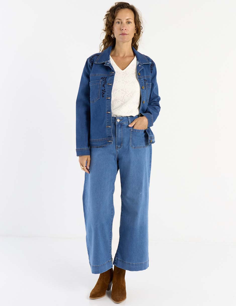 Chamarra casual de mezclilla para mujer 3