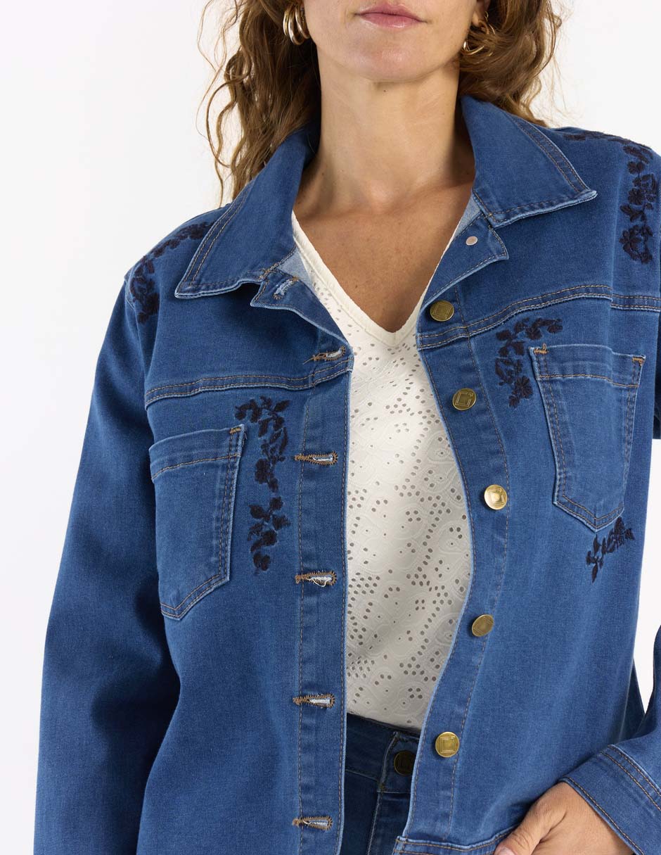 Chamarra casual de mezclilla para mujer 4