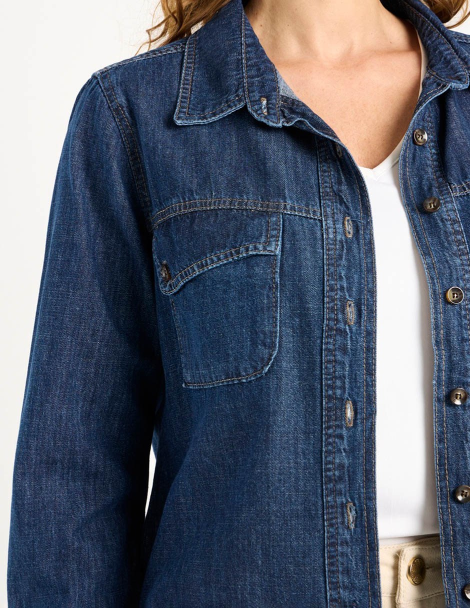 Blusa camisera manga larga para mujer 5