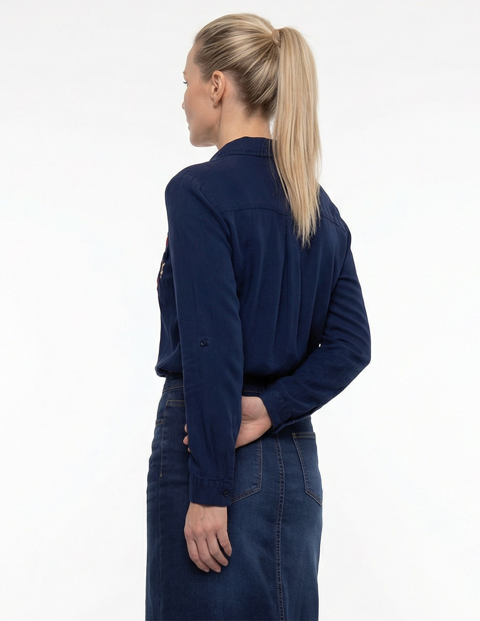 Blusa camisera manga larga para mujer 2