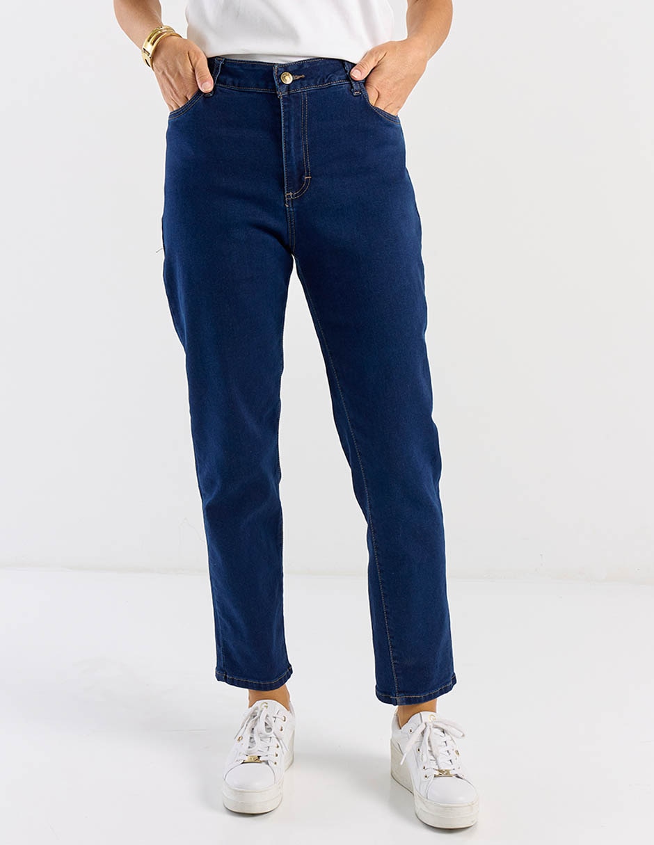 Jeans slim a la cintura L497 para mujer