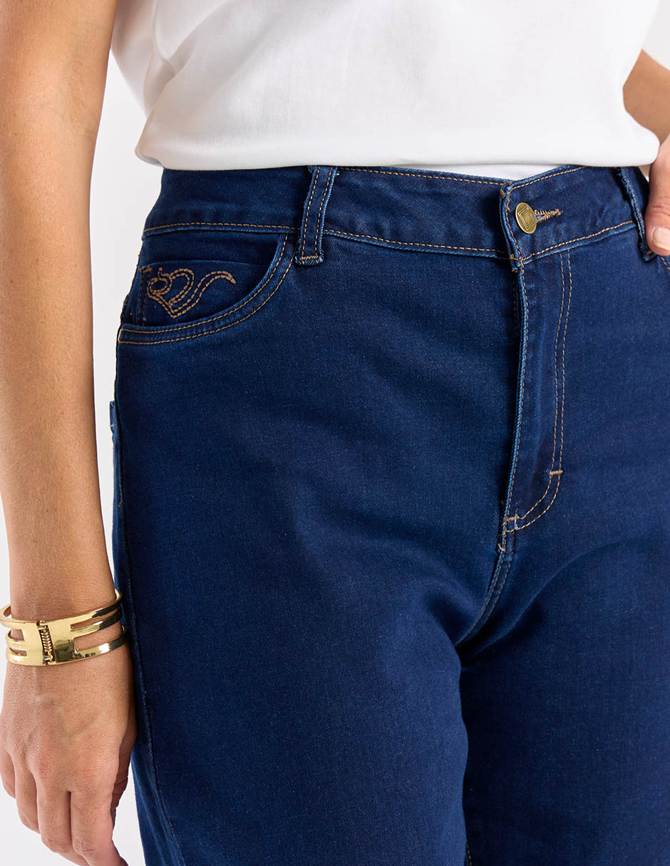 Jeans slim a la cintura L497 para mujer 5