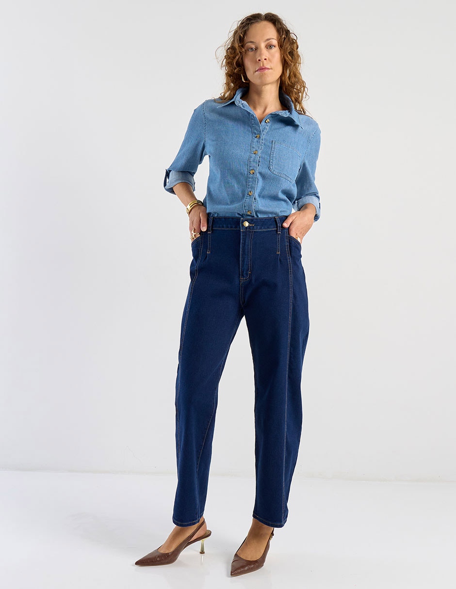 Jeans amplio a la cintura para mujer 3