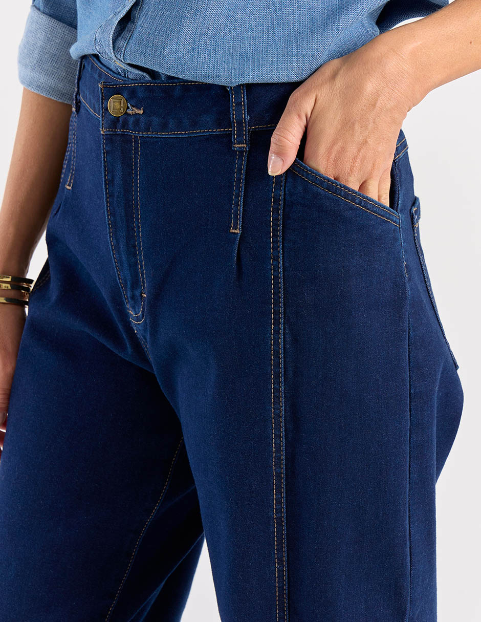Jeans amplio a la cintura para mujer 4