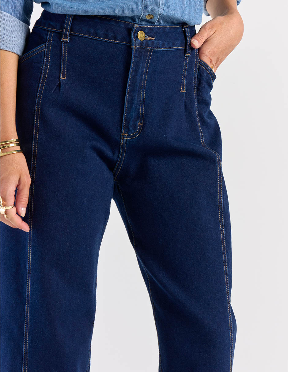 Jeans amplio a la cintura para mujer 5