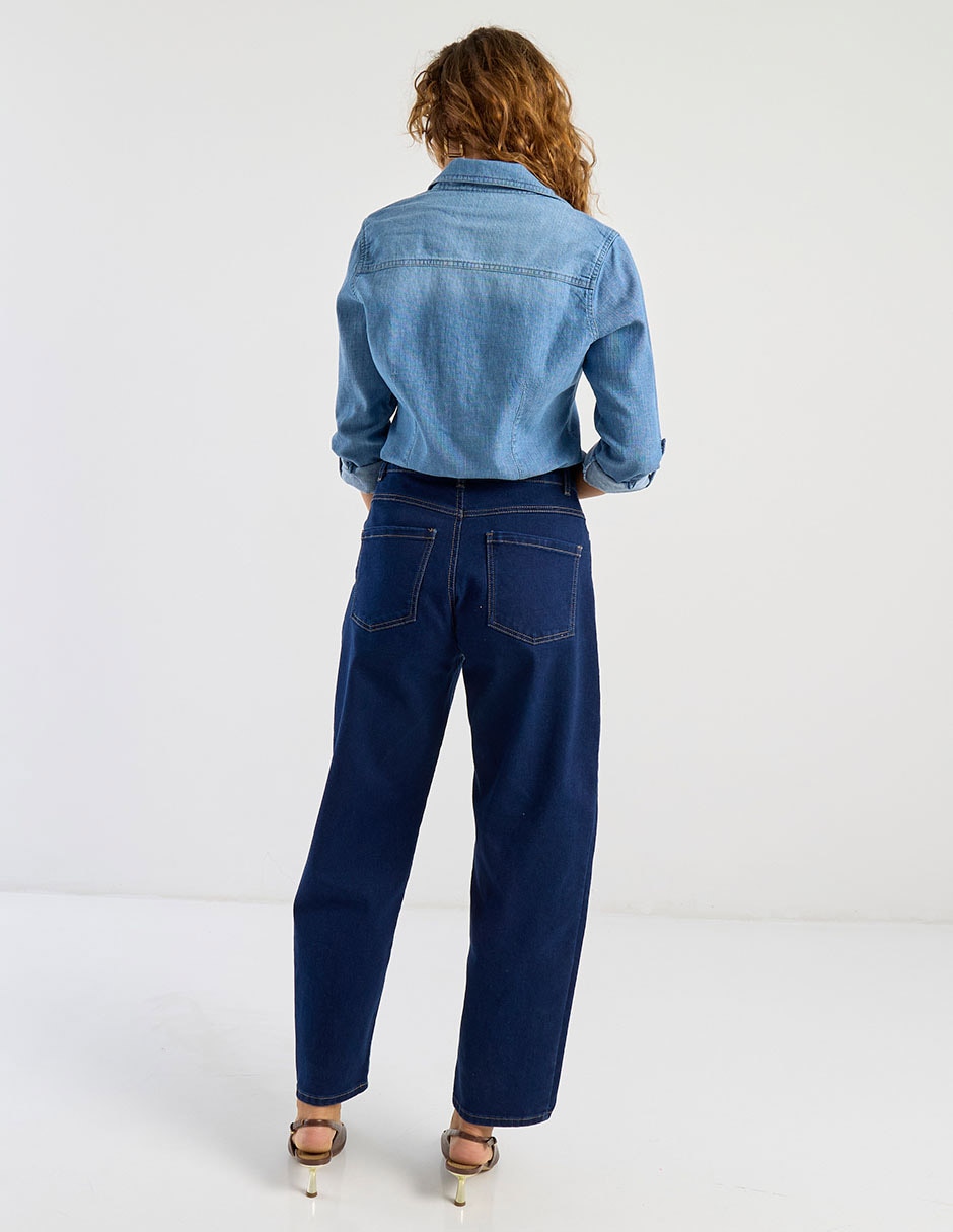 Jeans amplio a la cintura para mujer 6