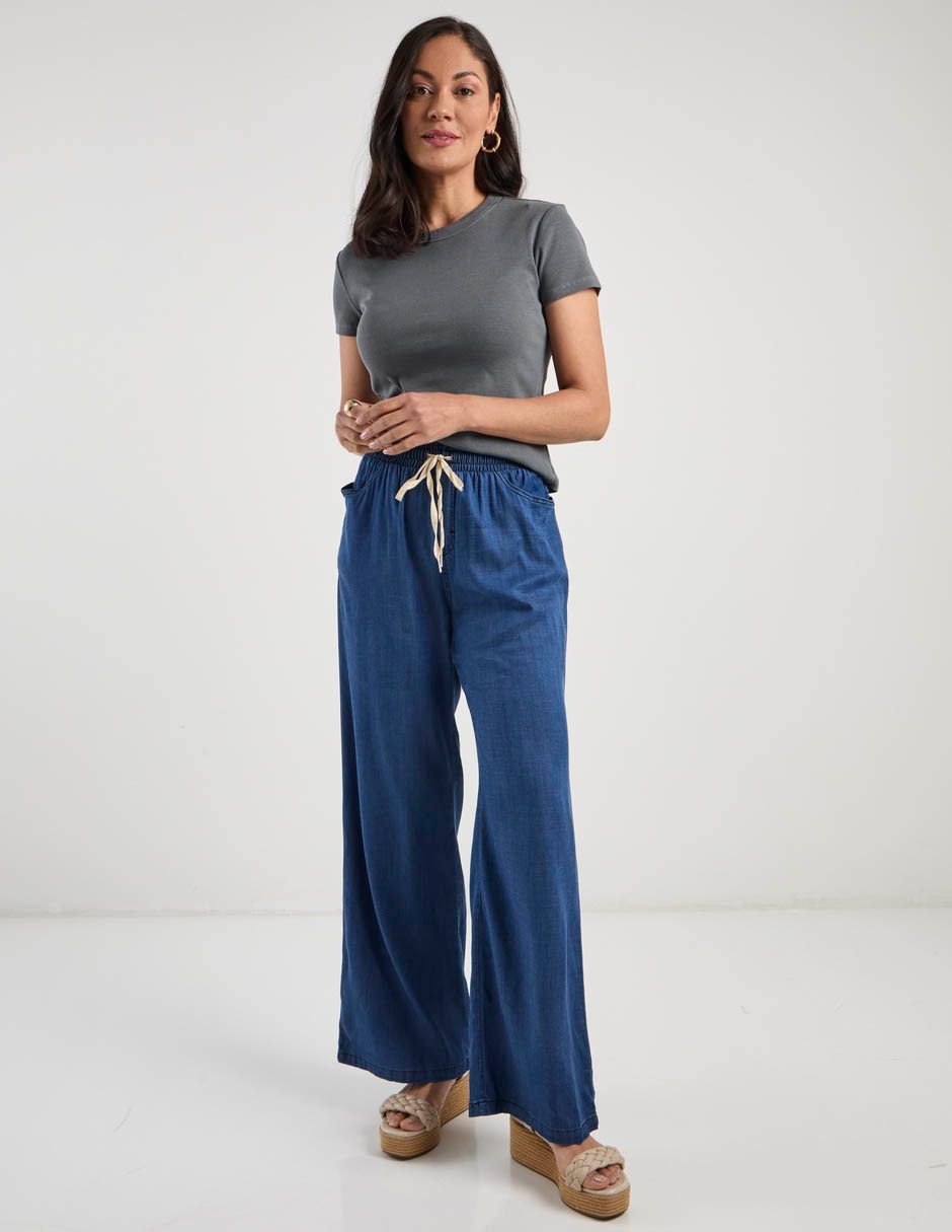 Jeans relaxed wide leg cintura para mujer 3