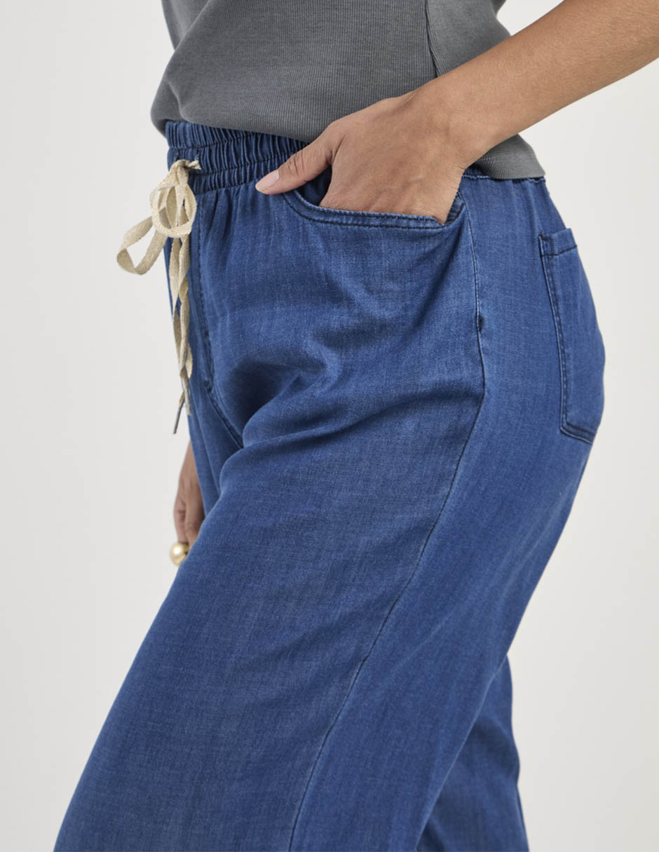 Jeans relaxed wide leg cintura para mujer 5