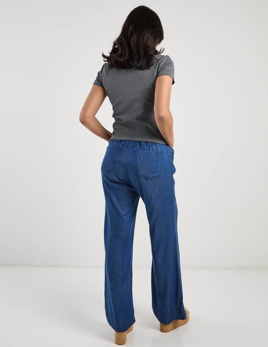 Jeans relaxed wide leg cintura para mujer 6