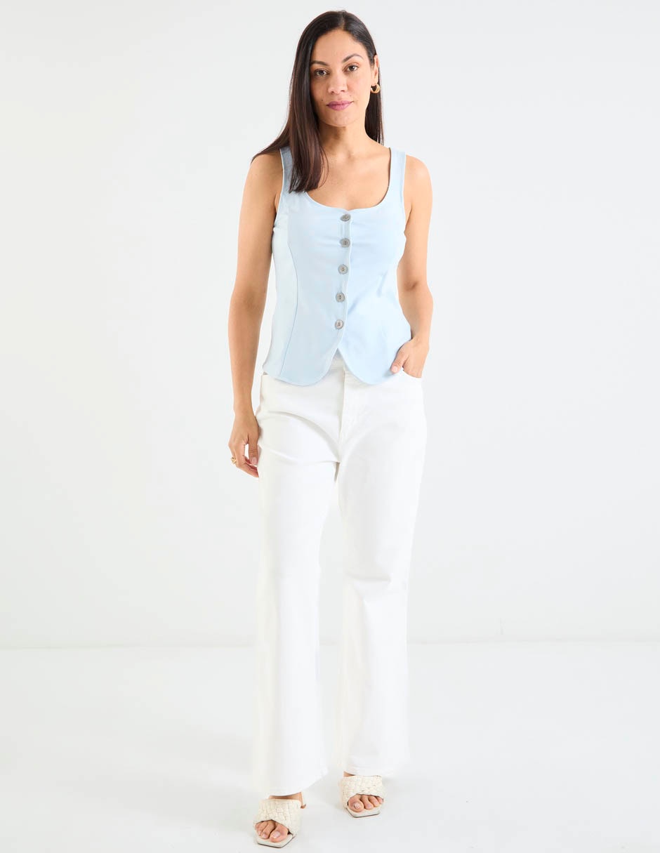 Jeans campana cintura baja para mujer 7