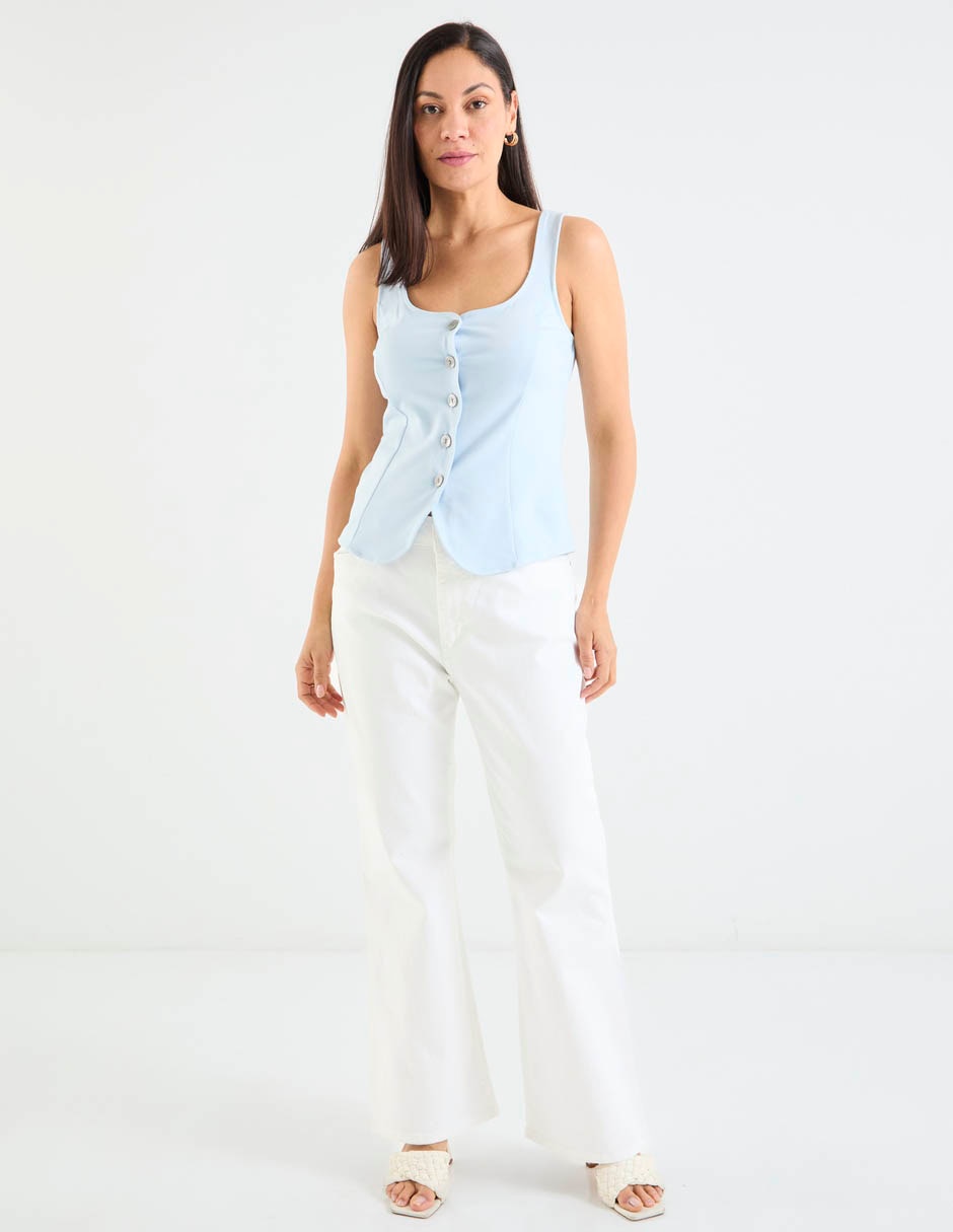 Jeans campana cintura baja para mujer 8