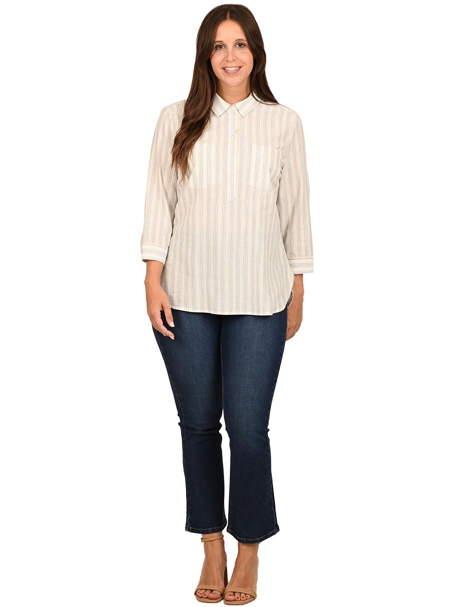 Blusa camisera manga 3/4 para mujer 2