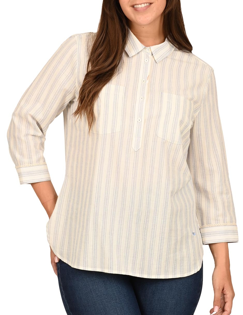 Blusa camisera manga 3/4 para mujer 4