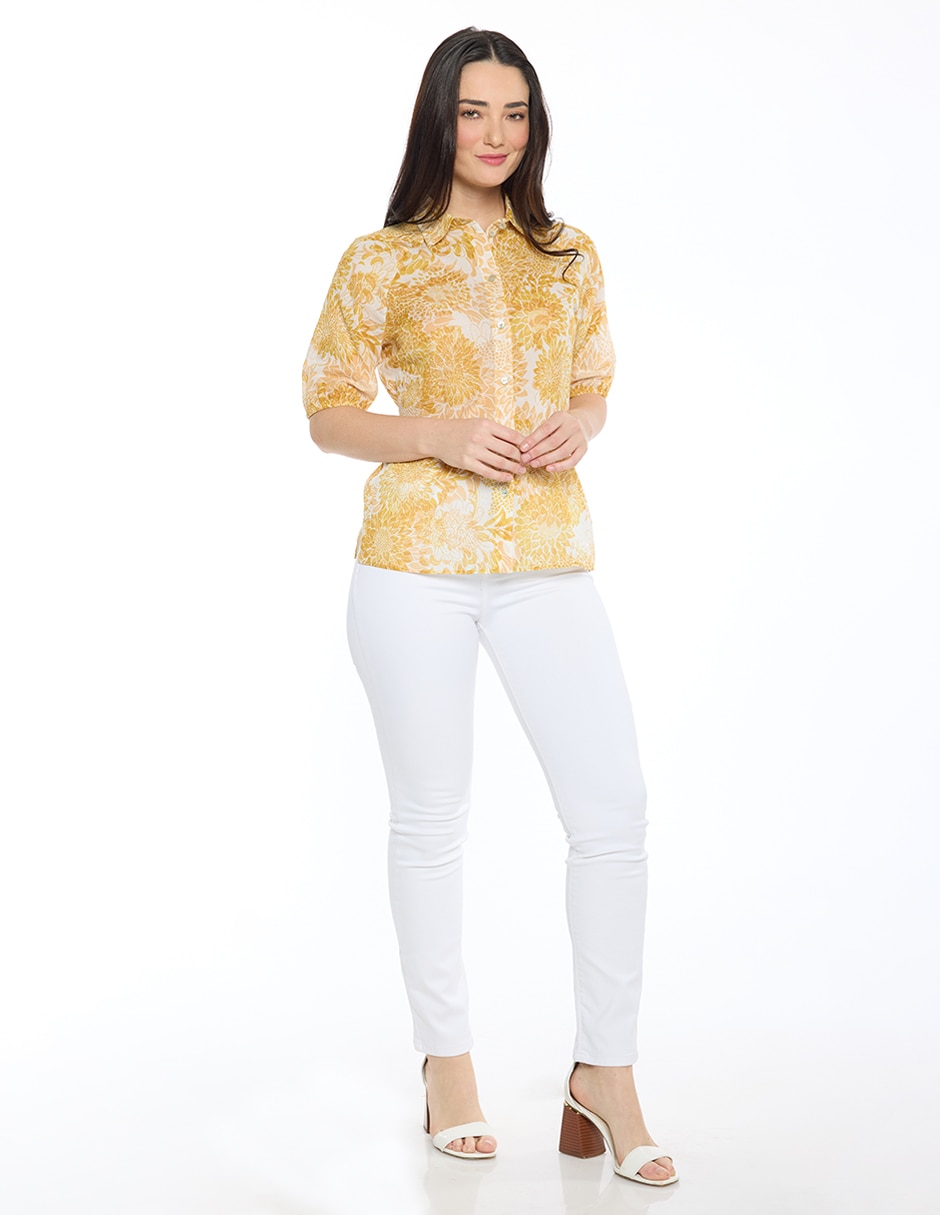 Blusa camisera Summie manga corta para mujer 2