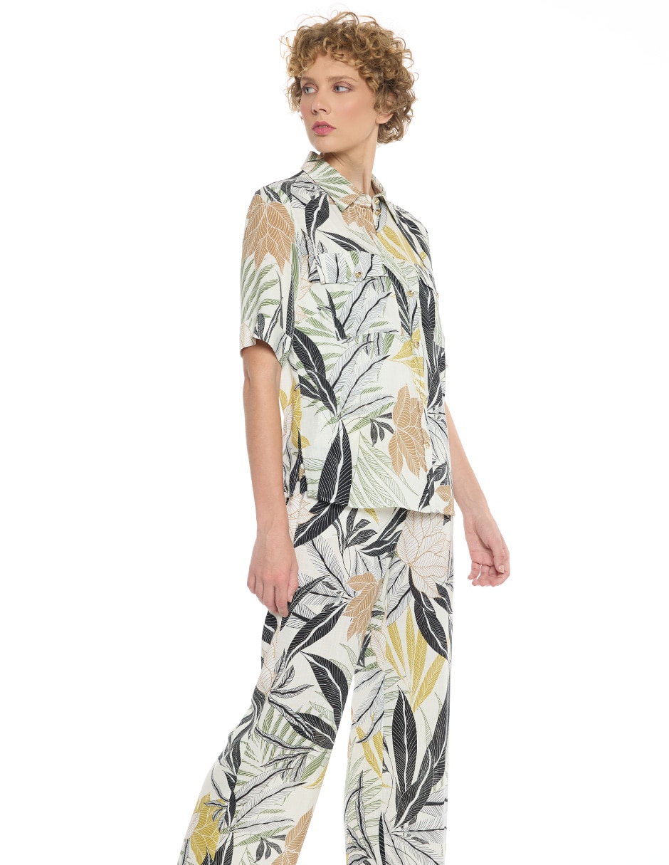 Blusa camisera manga corta para mujer 3