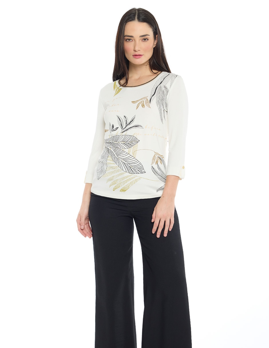 Blusa Letizia manga 3/4 para mujer