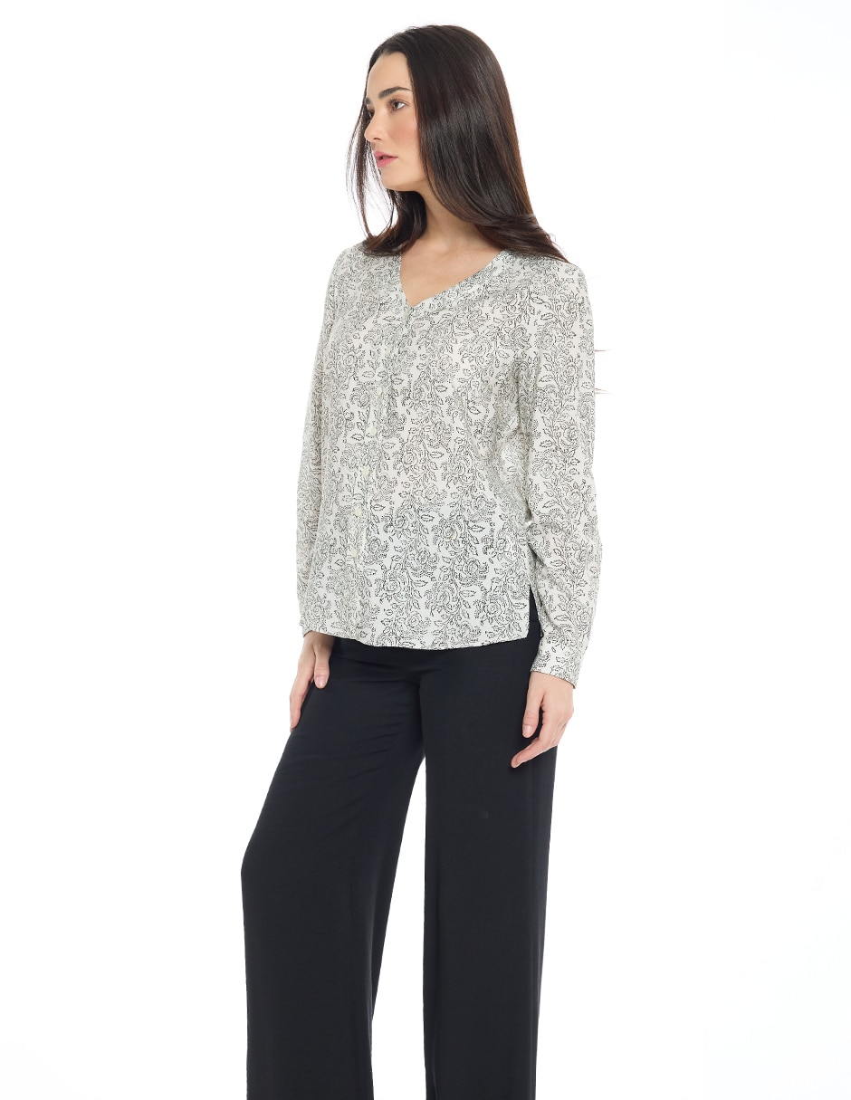 Blusa Letizia manga larga para mujer 3