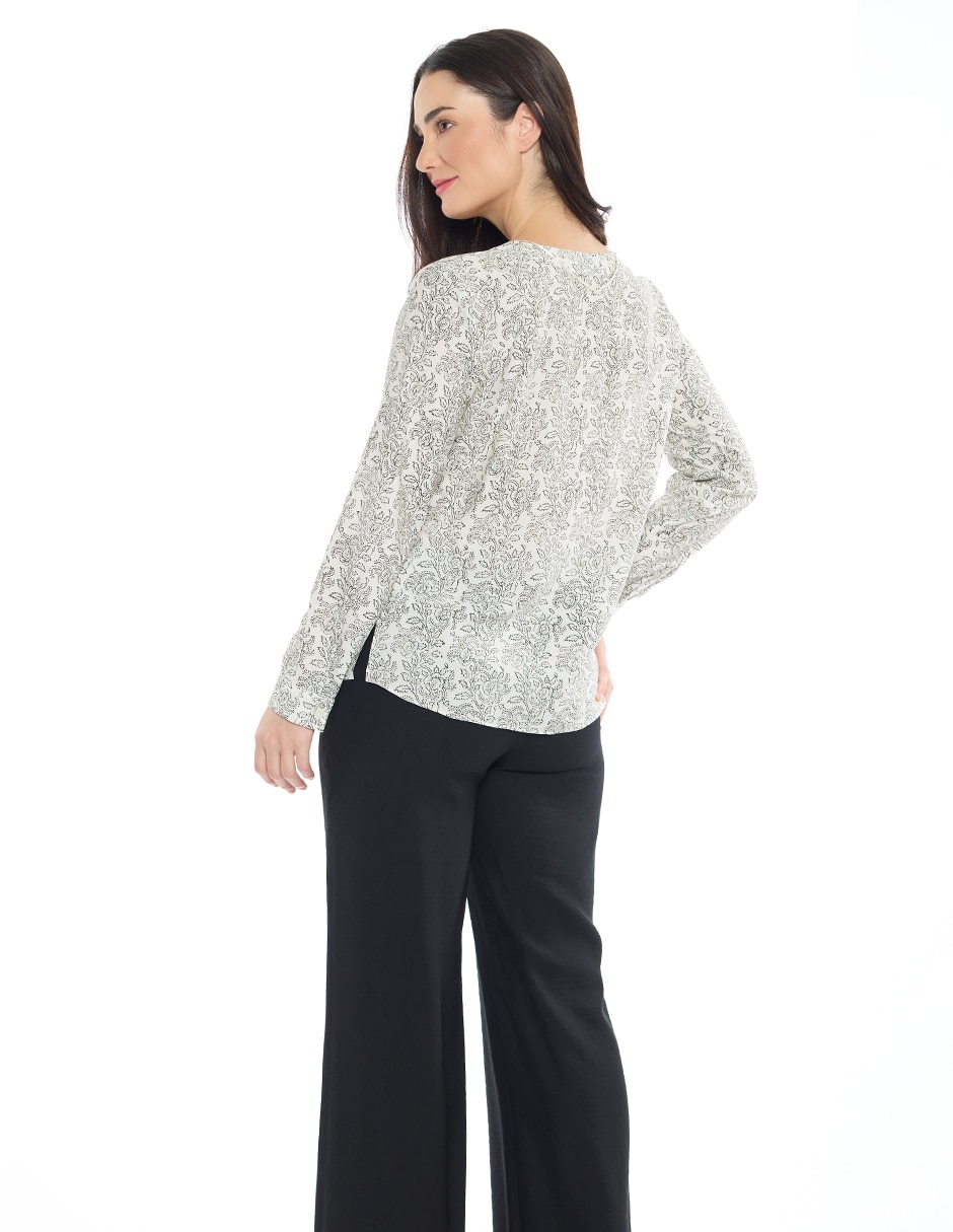 Blusa Letizia manga larga para mujer 4
