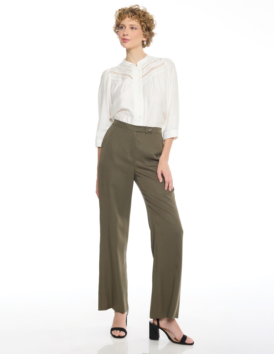 Pantalón de vestir amplio para mujer 2