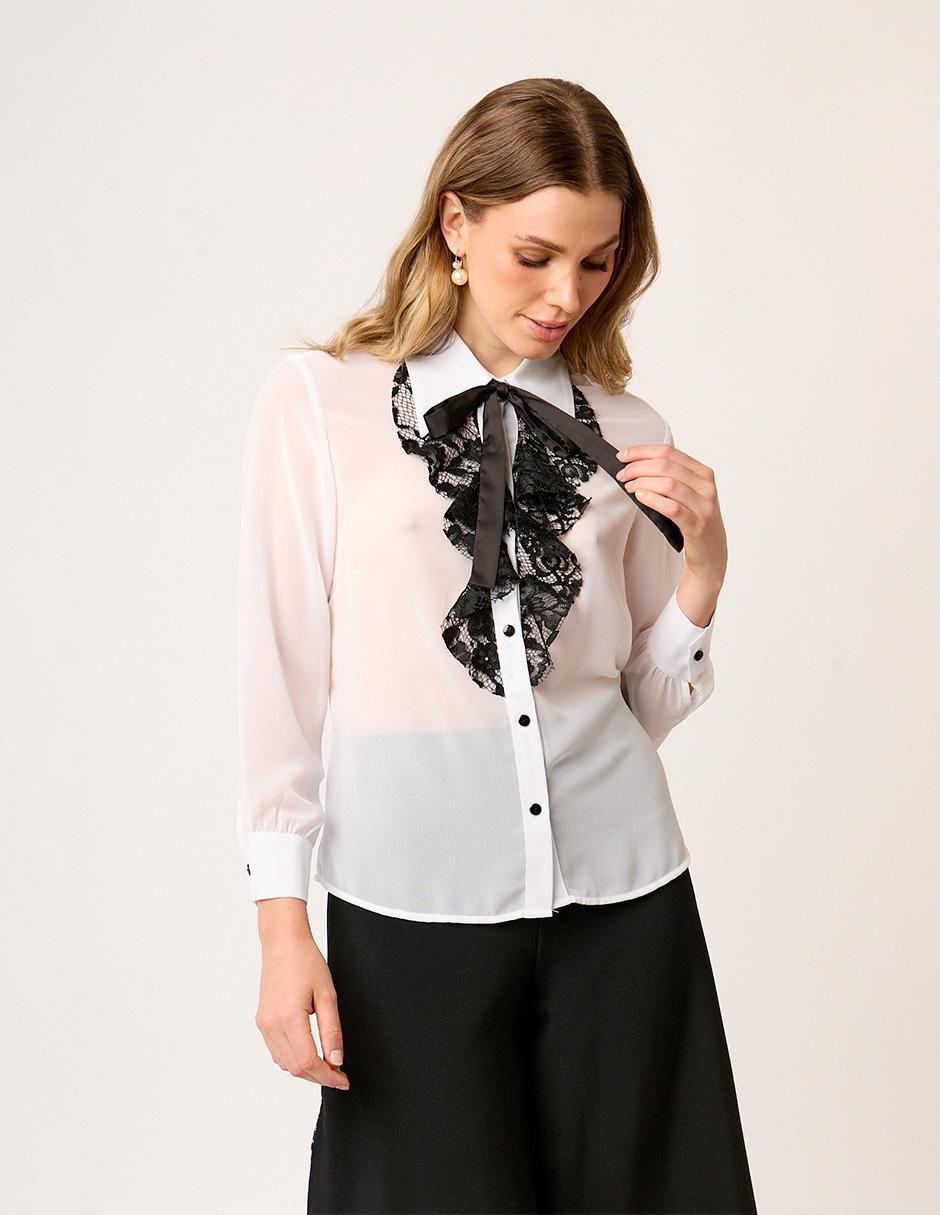 Blusa camisera Montijo manga larga para mujer 4