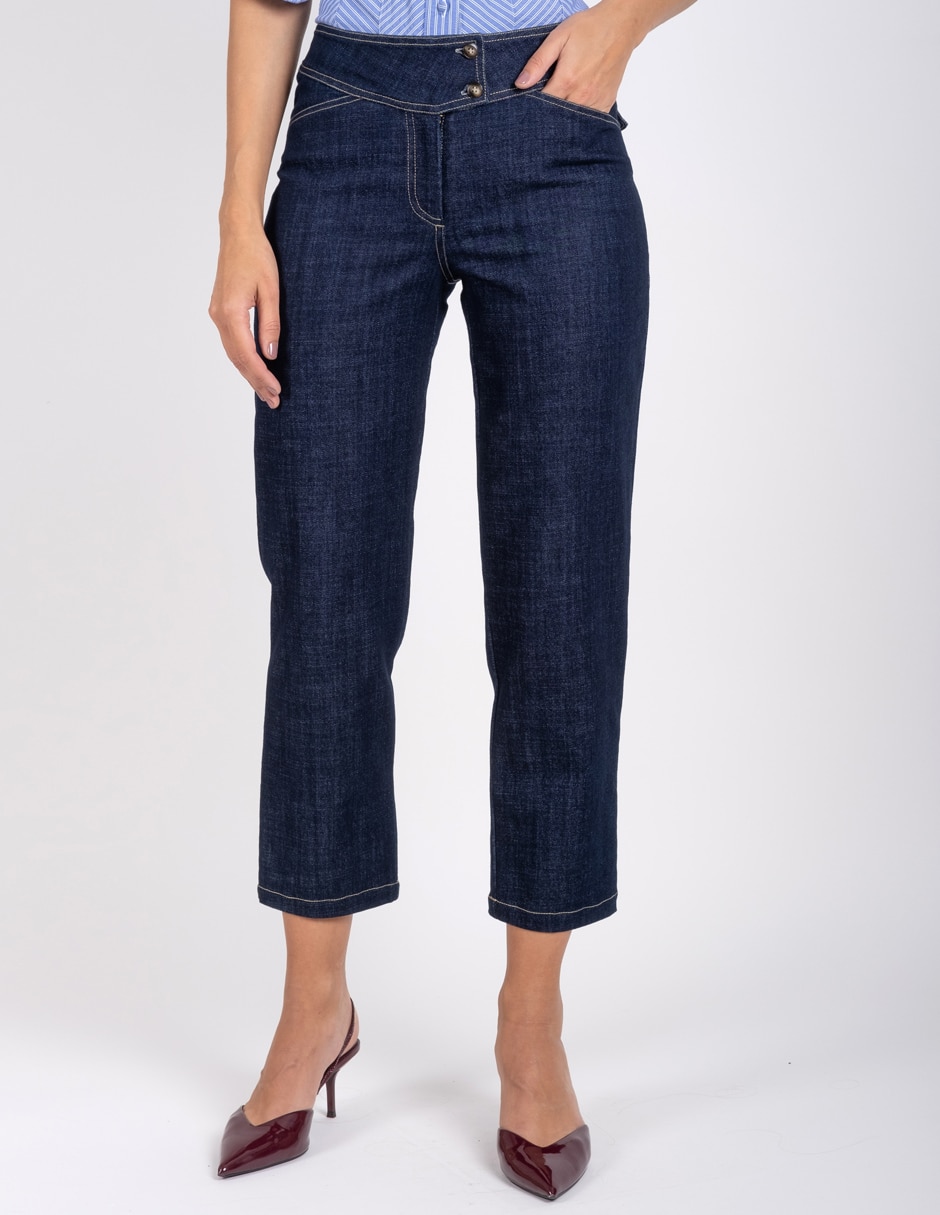 Jeans capri straight para mujer Jeans capri straight para mujer