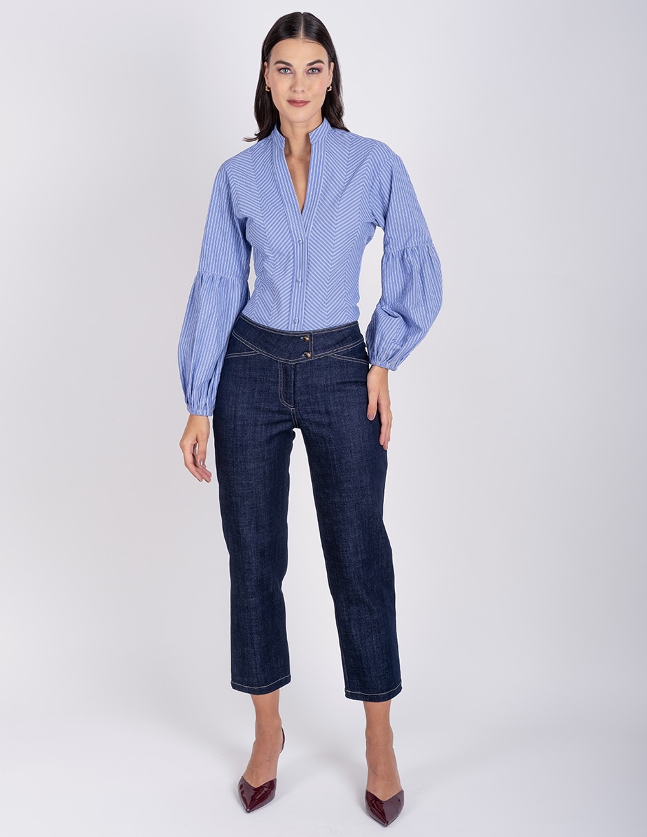 Jeans capri straight para mujer 2