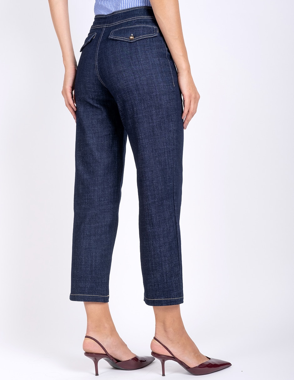 Jeans capri straight para mujer 4