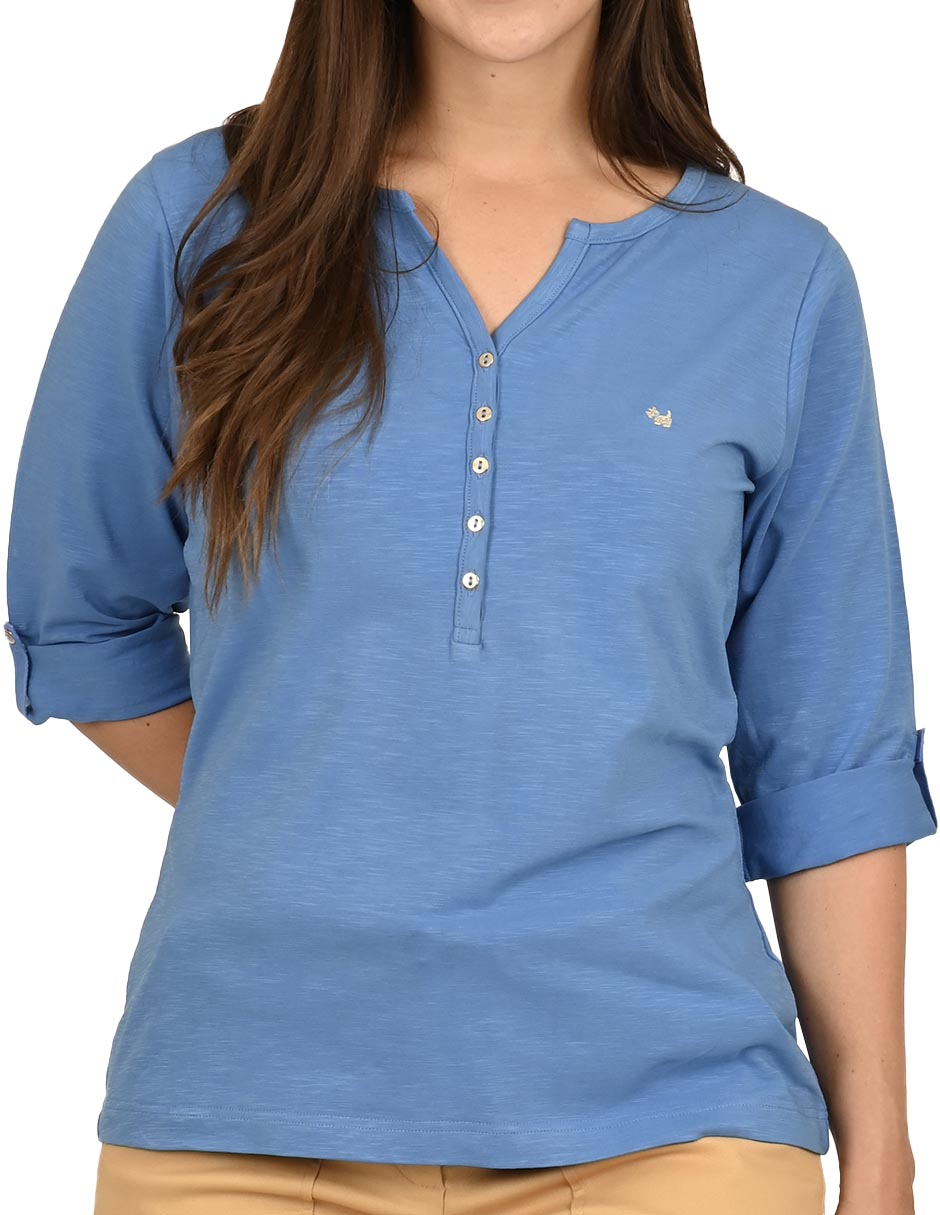 Playera manga 3/4 cuello redondo para mujer 4