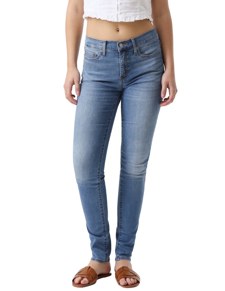 Jeans skinny cintura para mujer