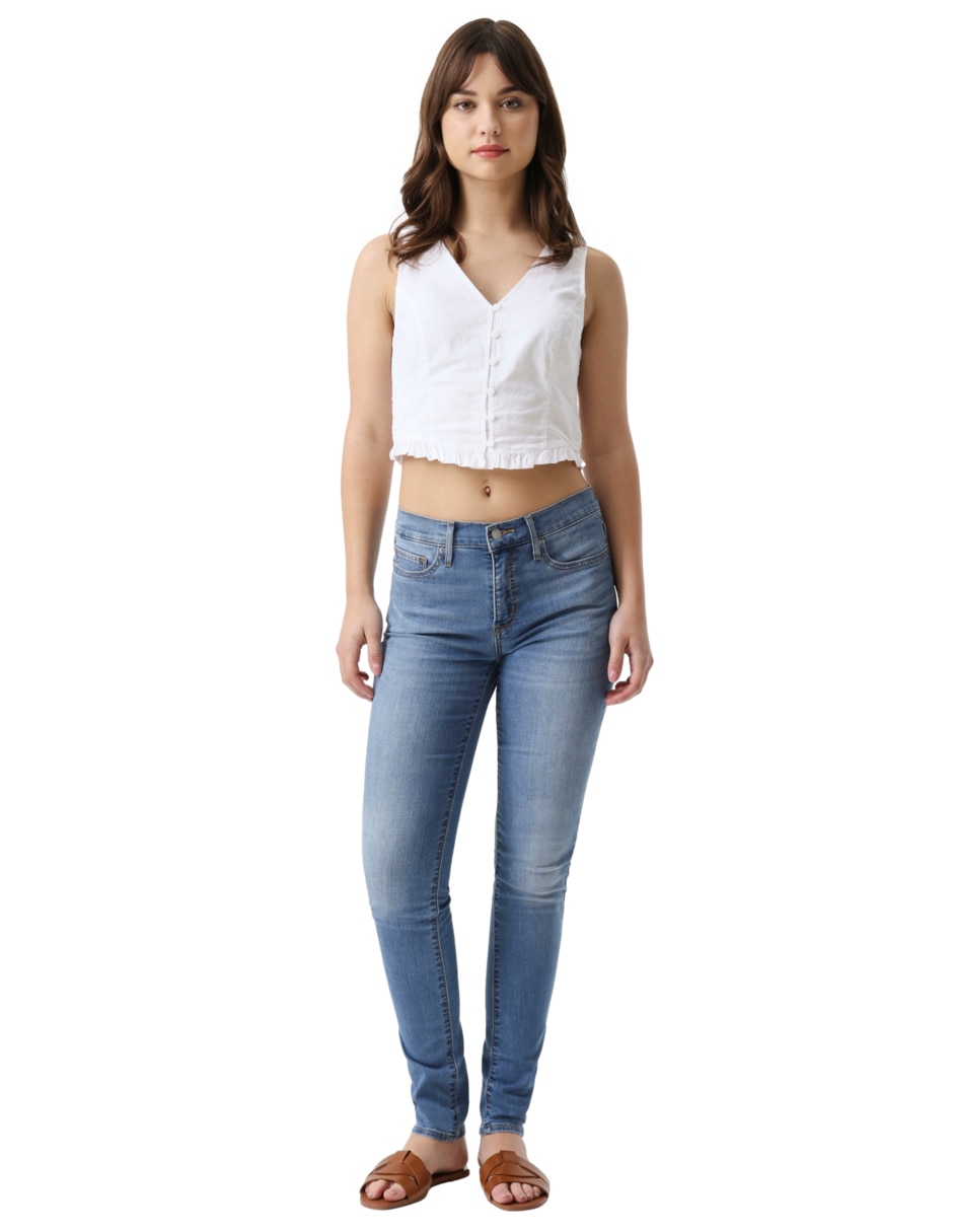Jeans skinny cintura para mujer 3