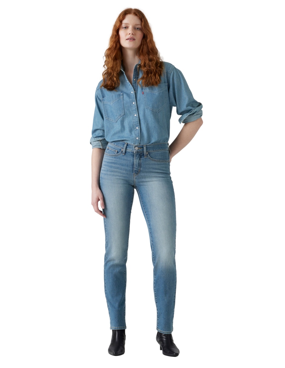 Jeans straight cintura 314 para mujer 2
