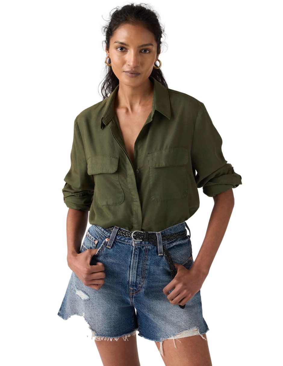 Blusa manga larga para mujer