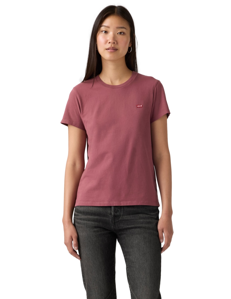 Playera manga corta cuello redondo para mujer