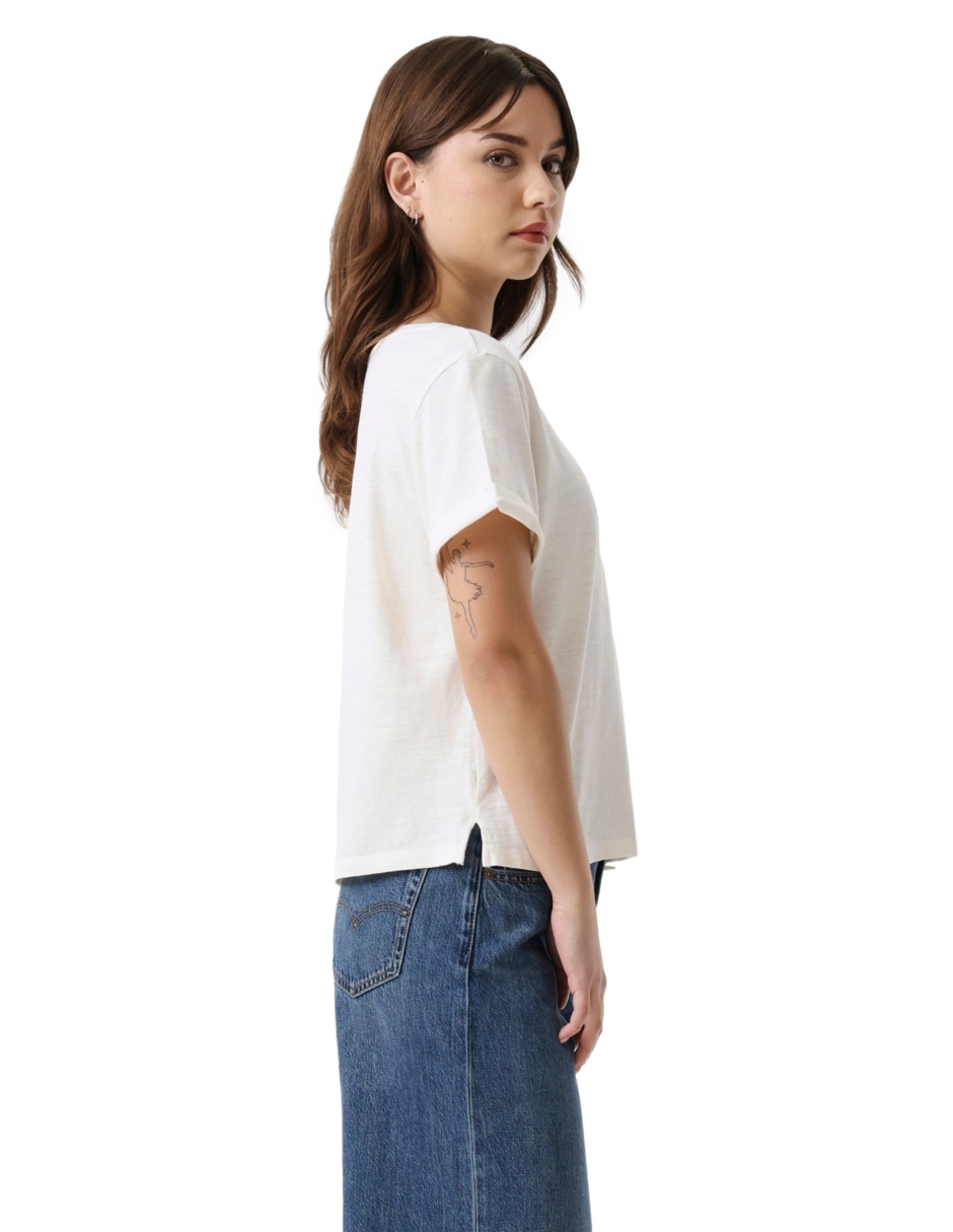 Playera manga corta cuello redondo para mujer 2